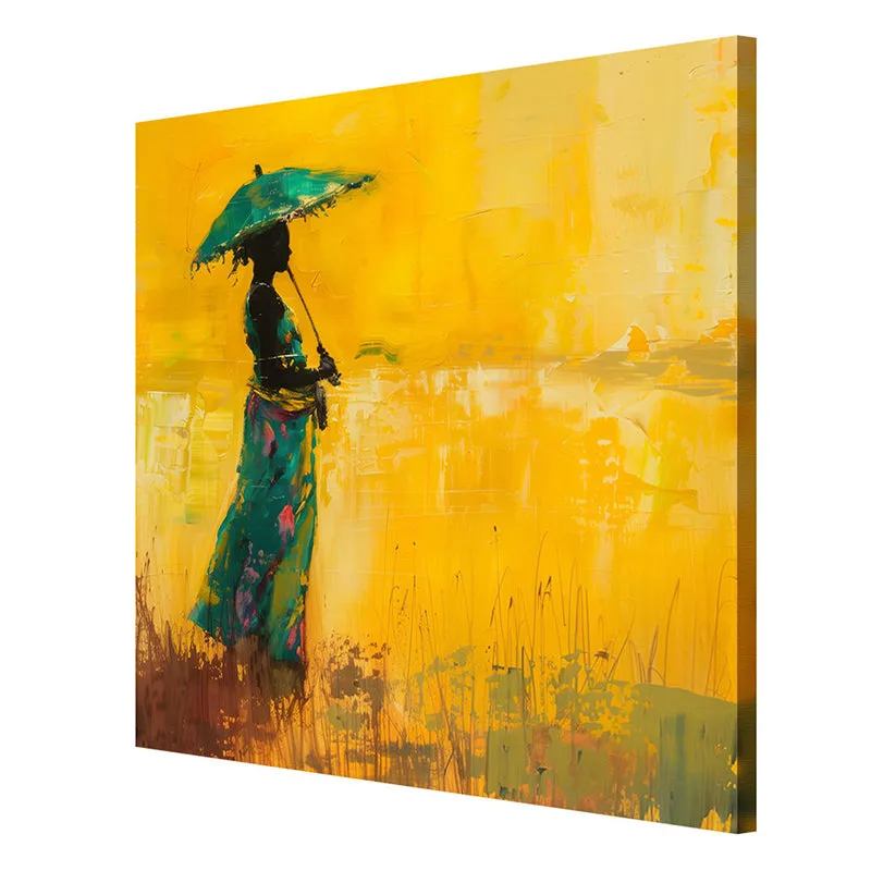 Lady With Umbrella Poly Canvas Wall Painting media 6