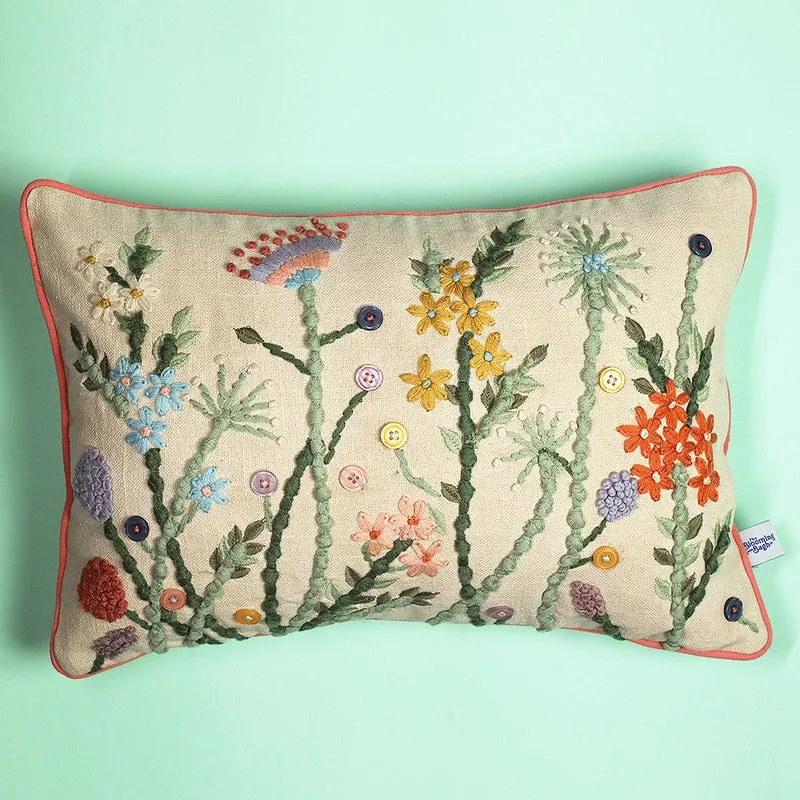 Botanic Dream Embroidered Cotton Cushion Cover media 3