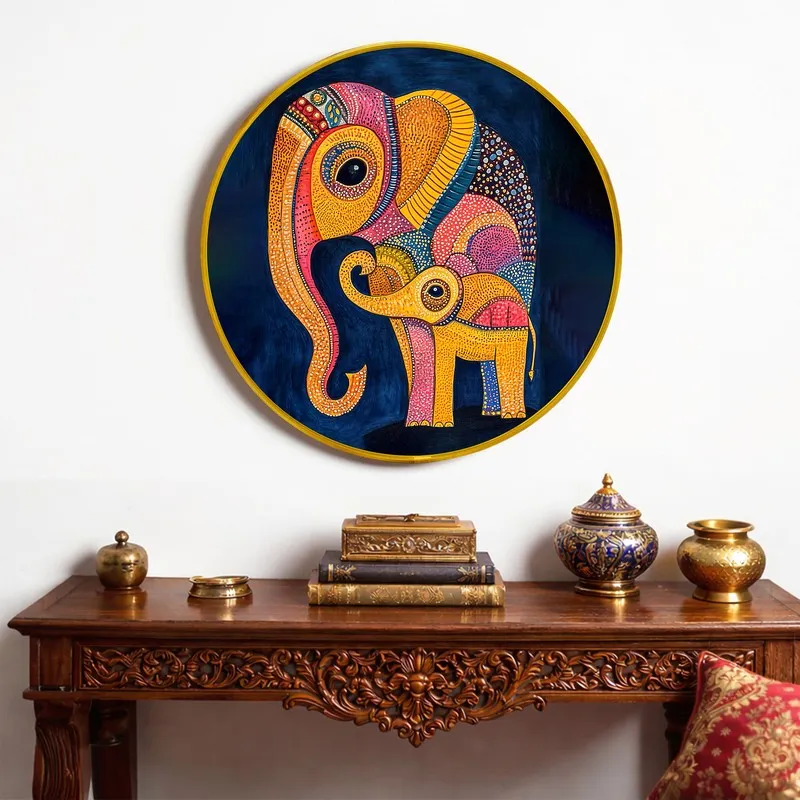 Colorful Elephant Motif Paper Wall Art media 5