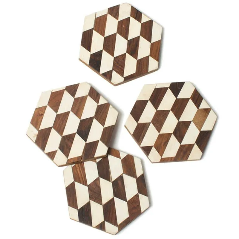 Honeycomb Matrix Coaster - Set Of Four media 4