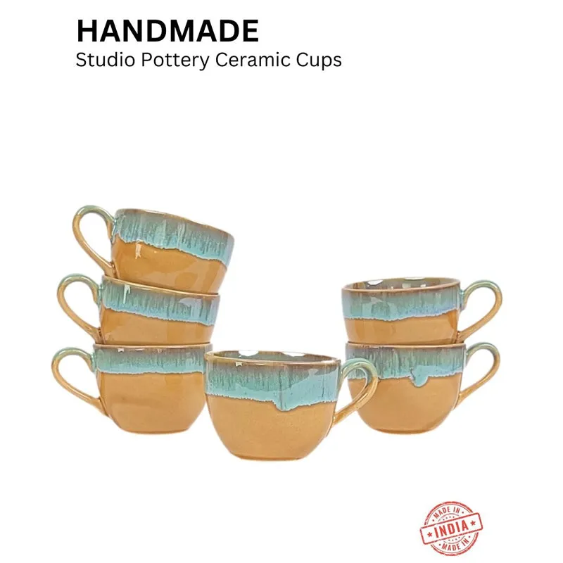 Porcelli Ceramic Tea Cup (125 mL Each) - Set of Six media 5