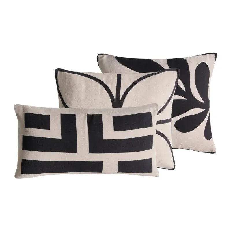 Print Style Printed Cotton Cushion Cover - Set of Three - 4