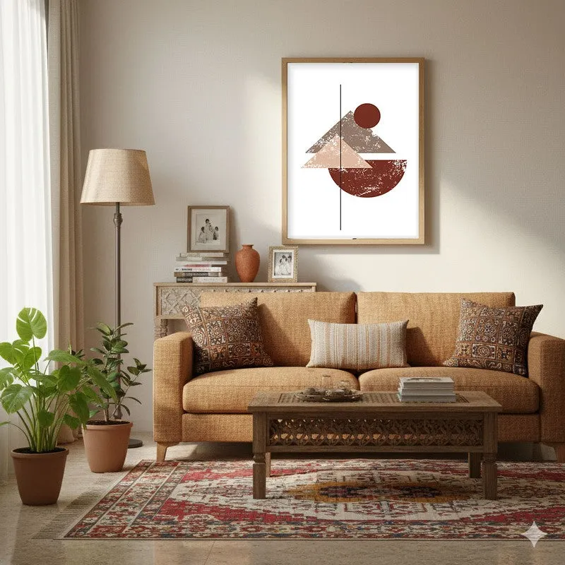 Earthy Axis Canvas Wall Painting With Brown Frame media 4