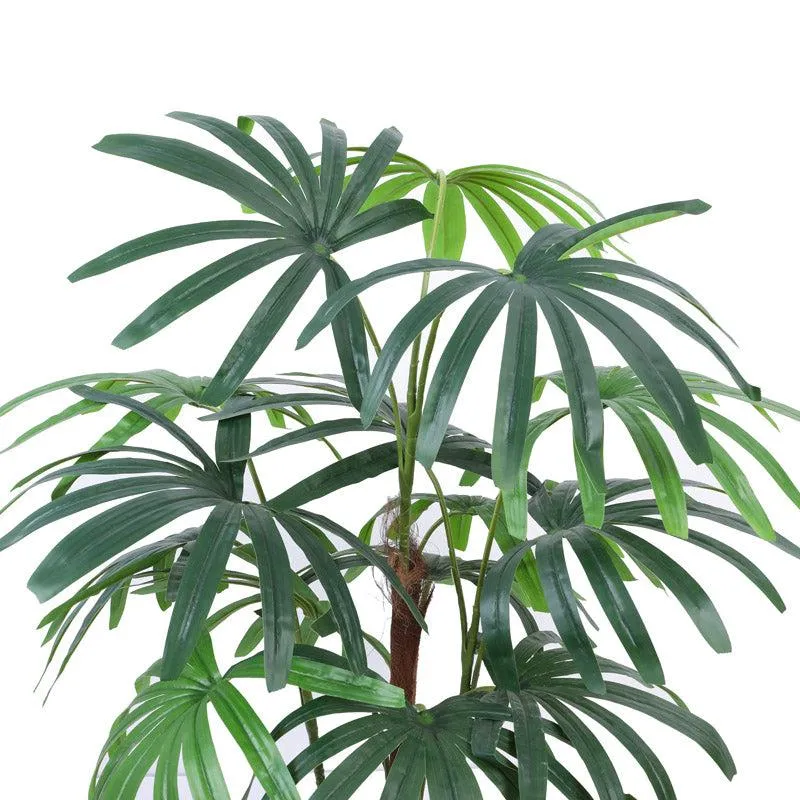 Artificial Realistic Rhapis Palm Tree With Black Plastic Pot - 4.9 Feet media 7