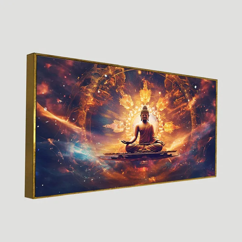 Buddha Serene Aura Canvas Wall Painting With Frame media 8