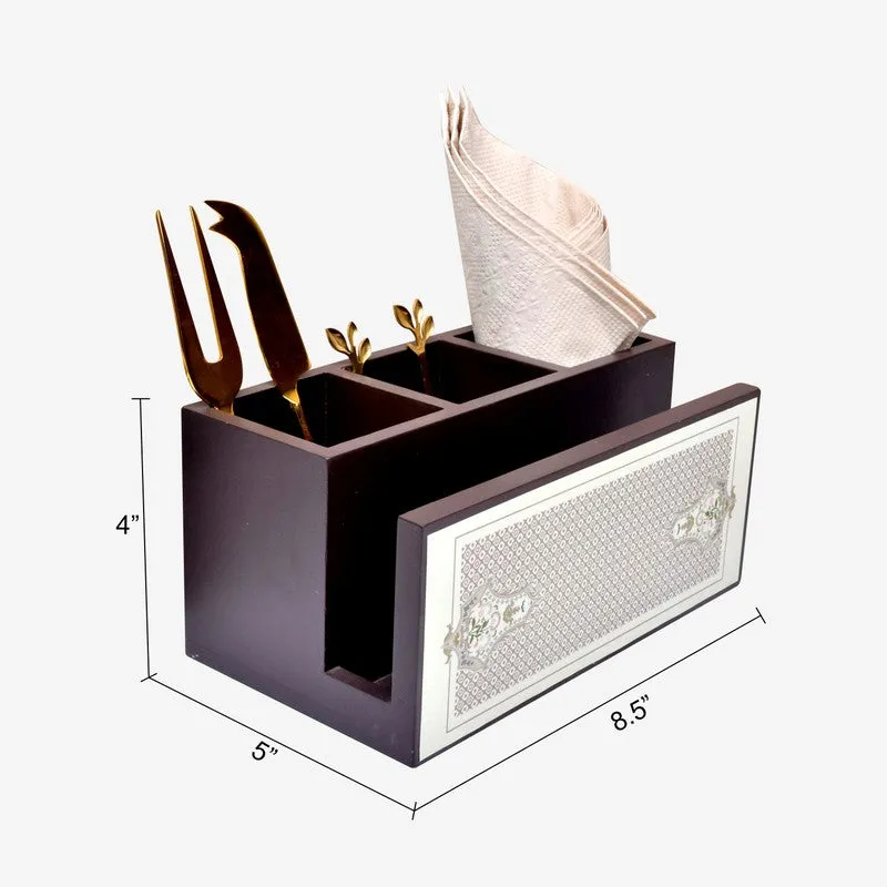 Colorful Handcrafted Wooden Cutlery Stand media 6