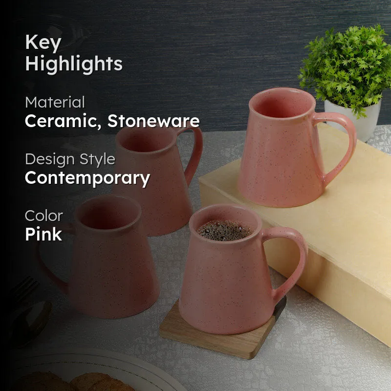 Mocha Ceramic,Stoneware Coffee Mug (300 mL Each) - Set Of Four media 2