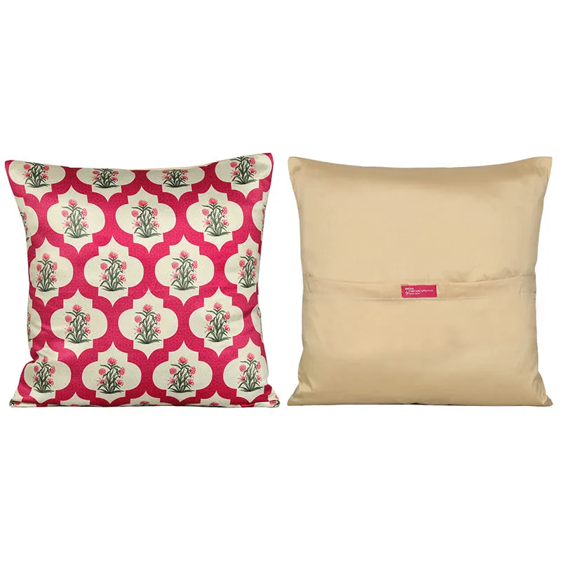 India Circus Poppy Portal Printed Satin Polyester Satin Cushion Cover - Set Of Five media 4