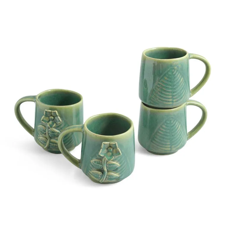 Sage Ceramic Coffee Mug (330 mL Each) - Set Of Four media 3