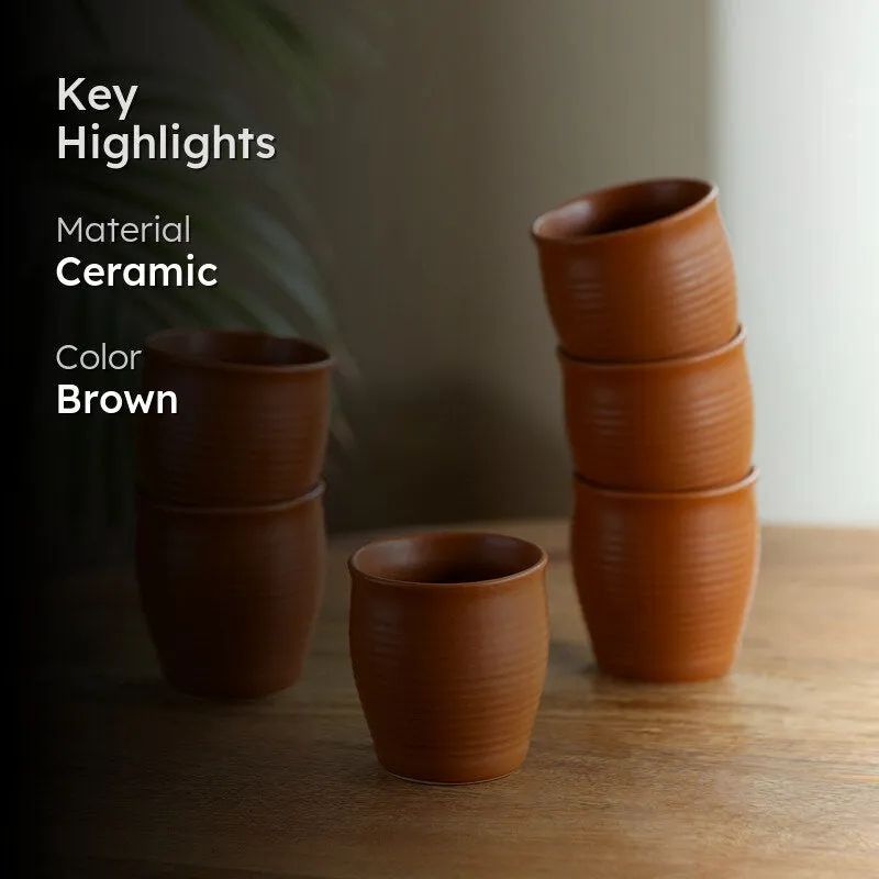 Mitti Microwave Safe Ceramic Kulhad (160 ML) - Set Of Six media 2