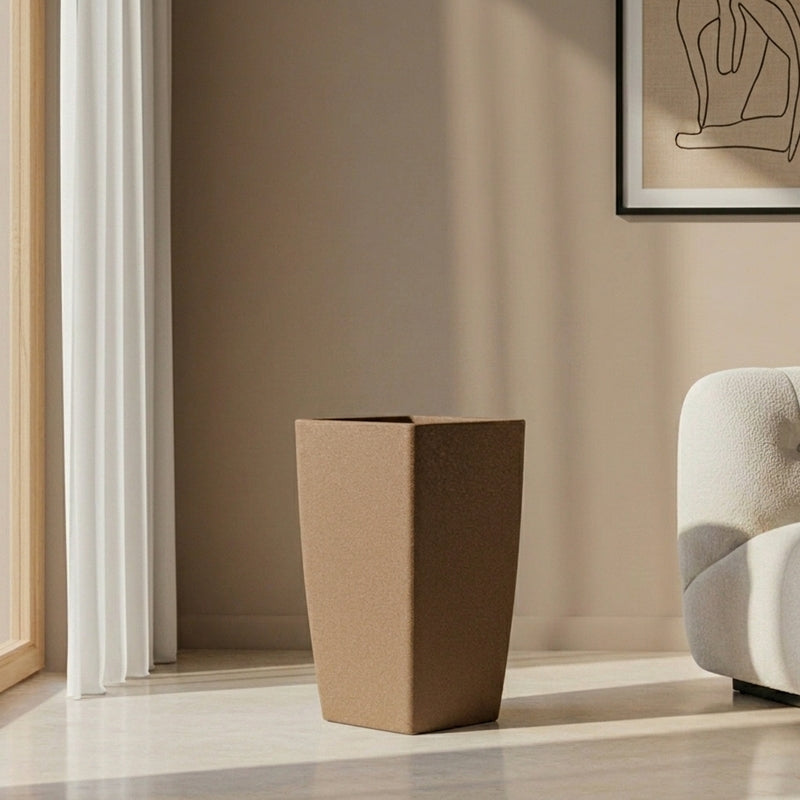 Ugaoo Lava Bloc Plastic Planter - Brown media 2