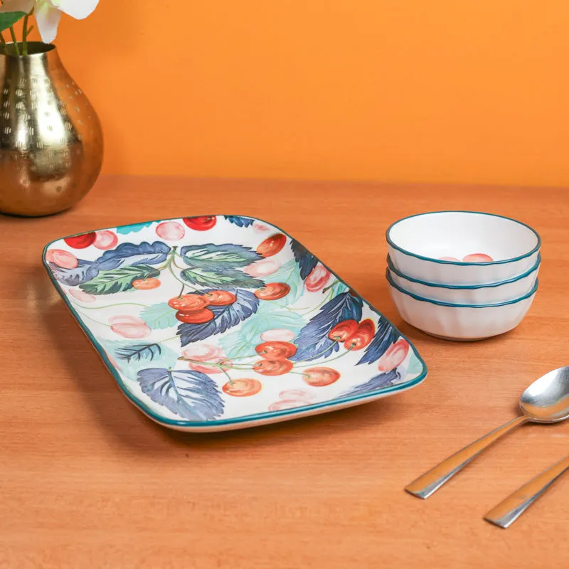 Coral Charm Porcelain Platter - Four Piece Set media 4