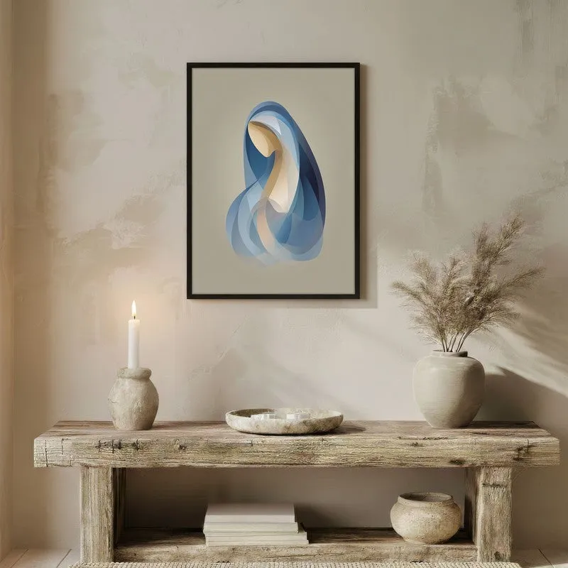 Holy Mary In Quiet Devotion Archival Paper Wall Painting With Black Frame media 3