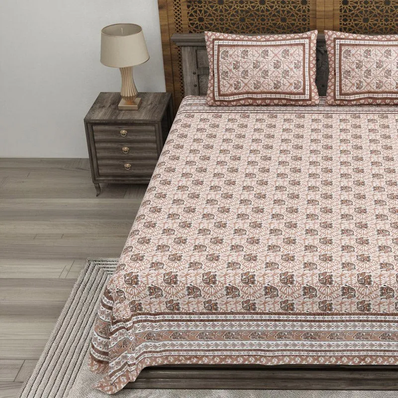 Linera Cotton Bedsheet (Brown) - 240 TC media 3