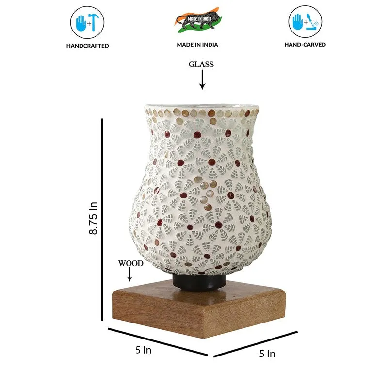 Illumia Mosaic Glass Table Lamp With Wooden Base - Multicolor media 9