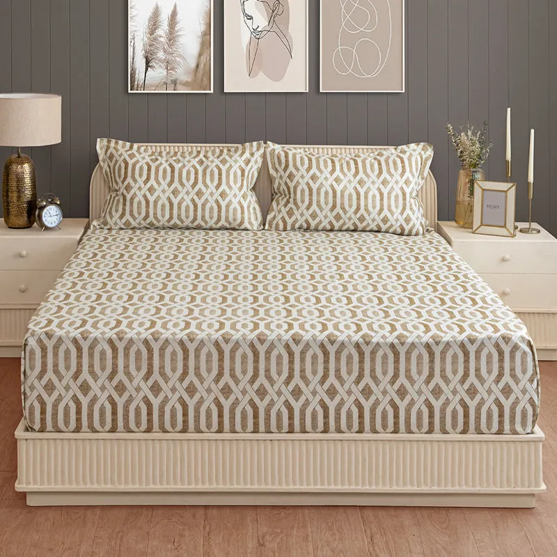 Swayam Arsh Sparkle Cotton Bedsheet - 144 TC media 1