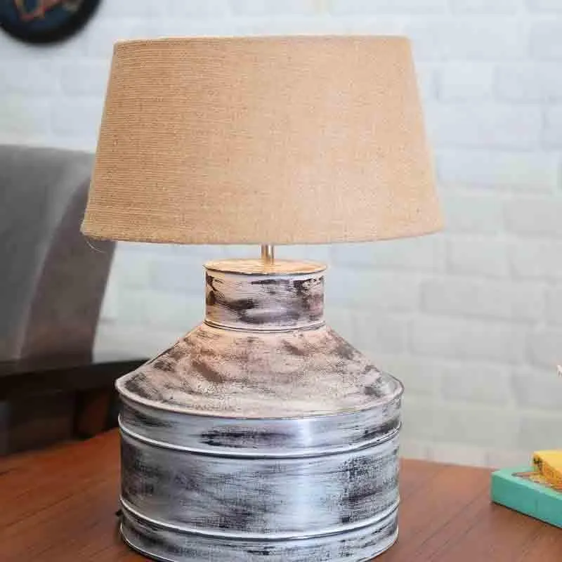 Cannister Fabric Table Lamp - Brown,Grey media 3
