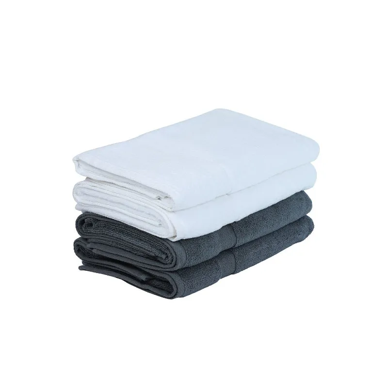 Miorah Bath Towel (White & Grey) - Set Of Four media 4