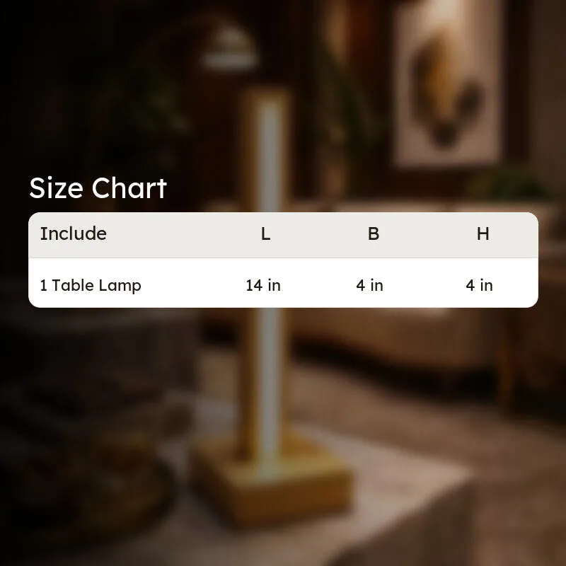 Modern Vertical Pine Wood LED Table Lamp - Brown media 8