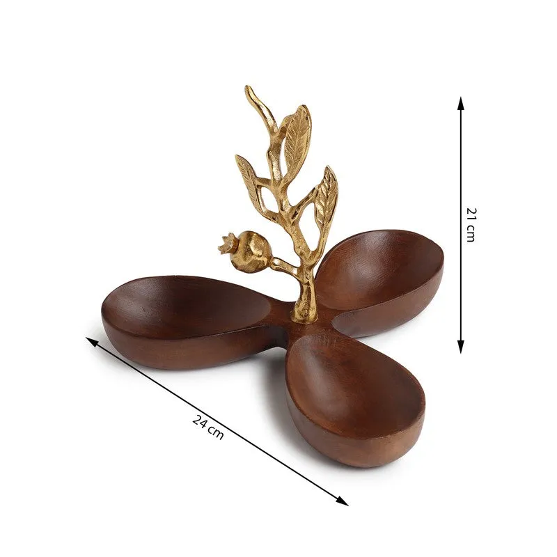 Oak Serve Wood Serving Tray - Gold,Brown media 9