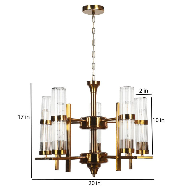 Candile Iron and Glass Clustered Chandelier - Gold media 8