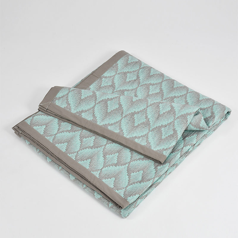 Pyper Geomatric Cotton Dohar (Green)  - 210 GSM media 5