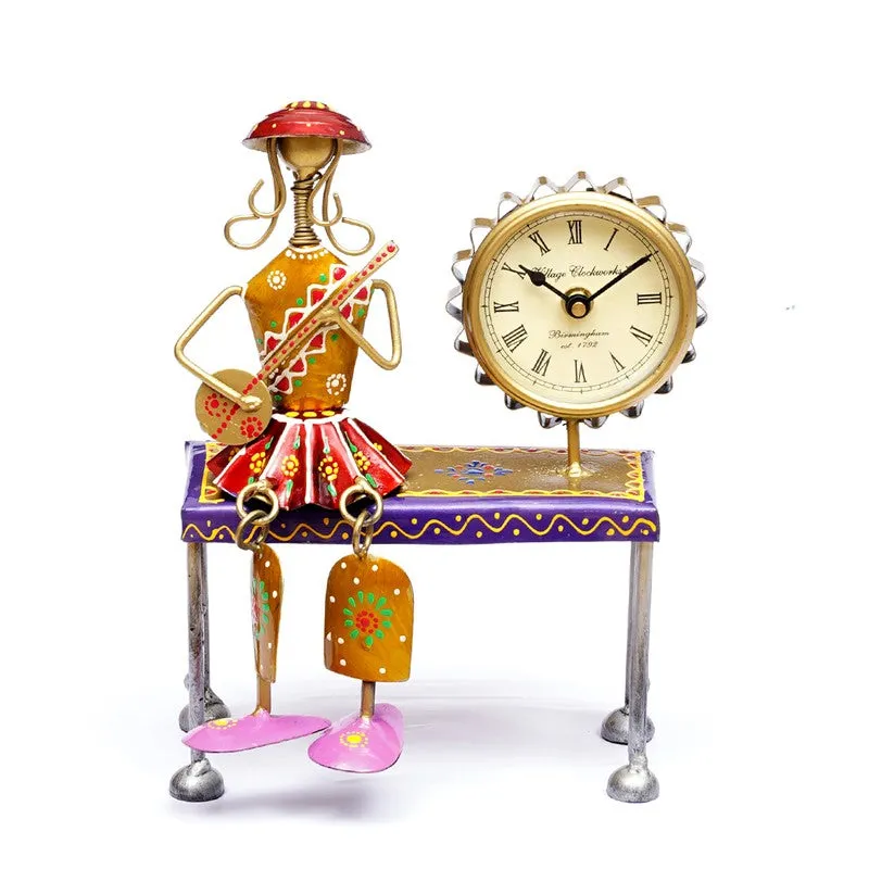 Handcrafted Artistic  Metal Table Clock media 4