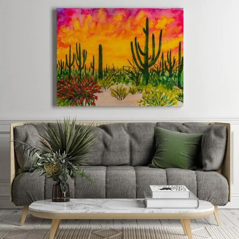 Arizona Gloaming Canvas Painting - Arina Yastrebova - Gallery Wrap media 3