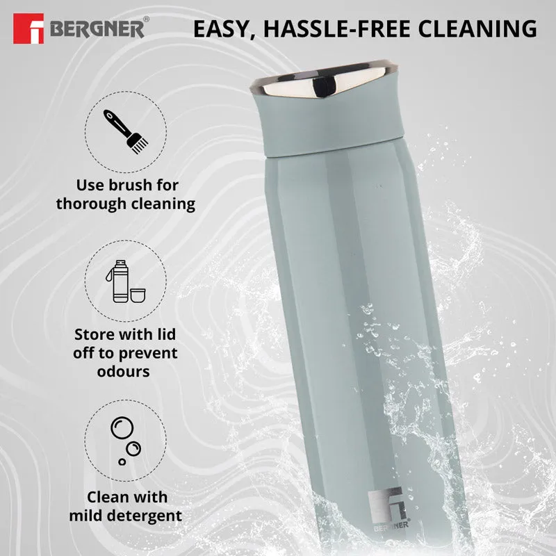 Bergner Walking Carry Cask Thermosteel Hot And Cold Flask (Grey) - 450 mL media 4
