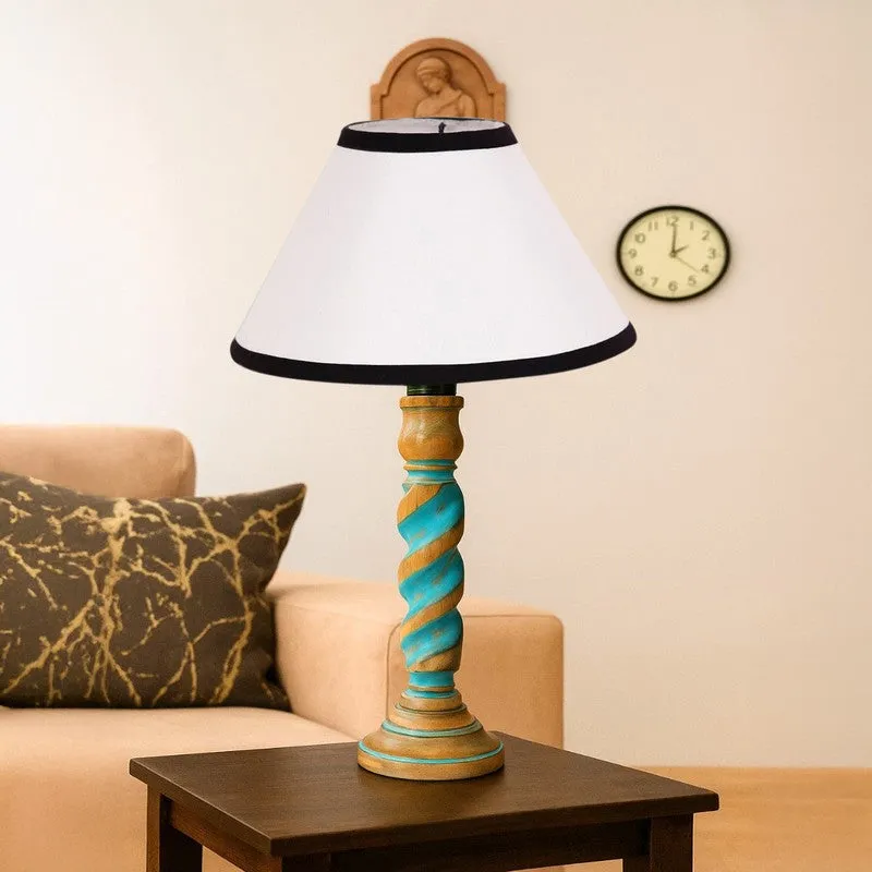 Elara Elora Wooden Table Lamp - White media 4