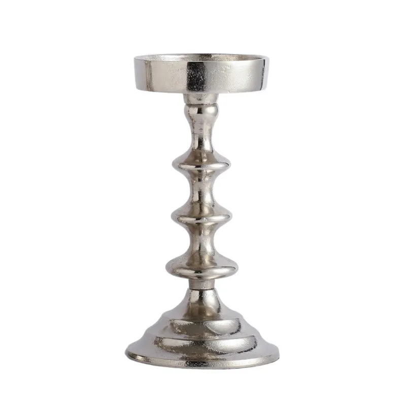 Elegant Pedestal Candle Holder - Silver media 4