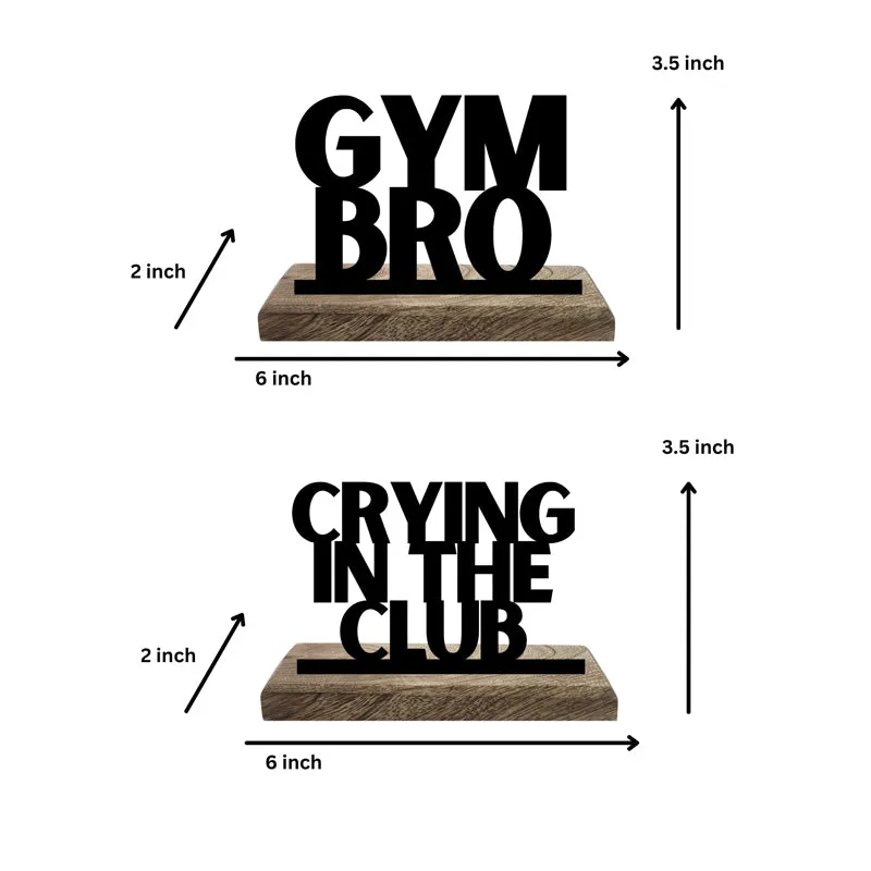 Gym Bro Typography Showpiece - Set Of Two media 5