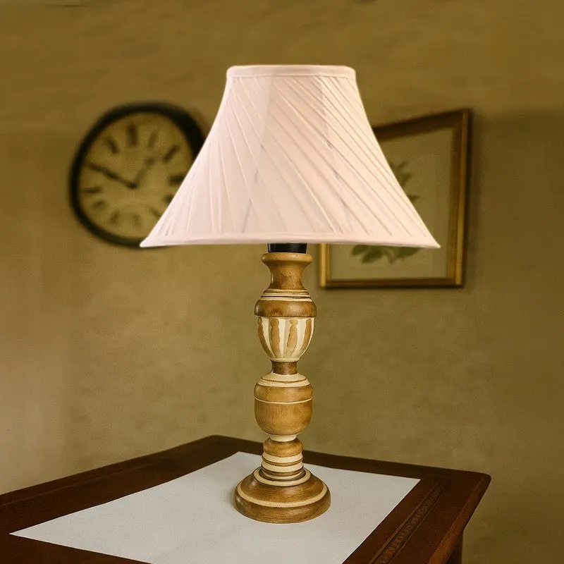 Zenrae Pleatrix Wooden Table Lamp - Ivory media 4