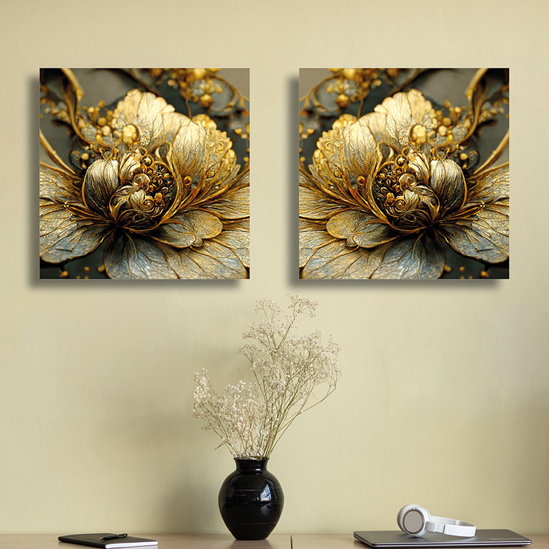 Gilded Nectar Canvas Wall Art - Set Of Two