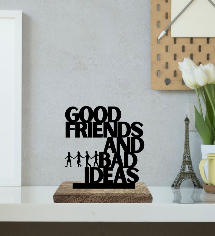 Friendship Amidst the Follies Typography Showpiece - Set Of Two media 3