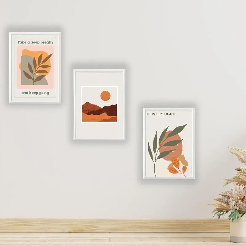 Desert Muse Paper Wall Painting With Frame - White media 3