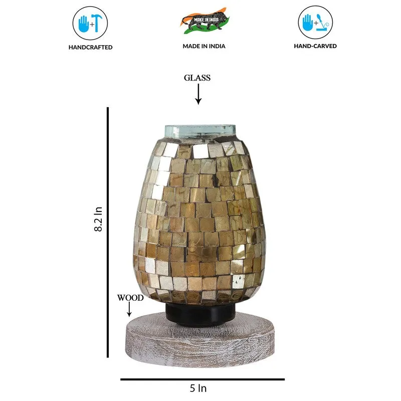Prismore Mosaic Glass Table Lamp With Wooden Base media 8