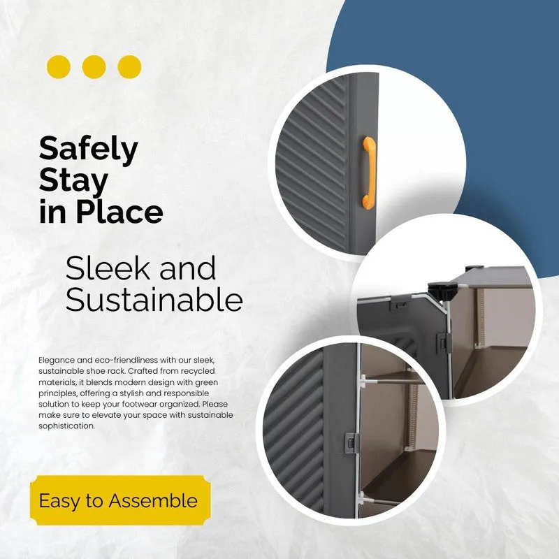 SlimSpace Grey Plastic & Metal Shoe Racks media 6