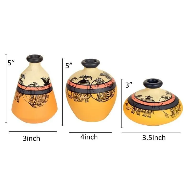 Aspyn Tribal Terracotta Vase - Set Of Three media 5