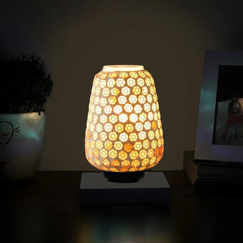 Prismyre Glass Table Lamp With Wooden Base - Multicolor media 1