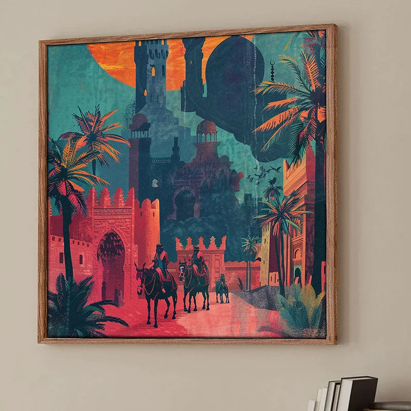 Shades Of Agra Wall Art With Frame - Brown media 1