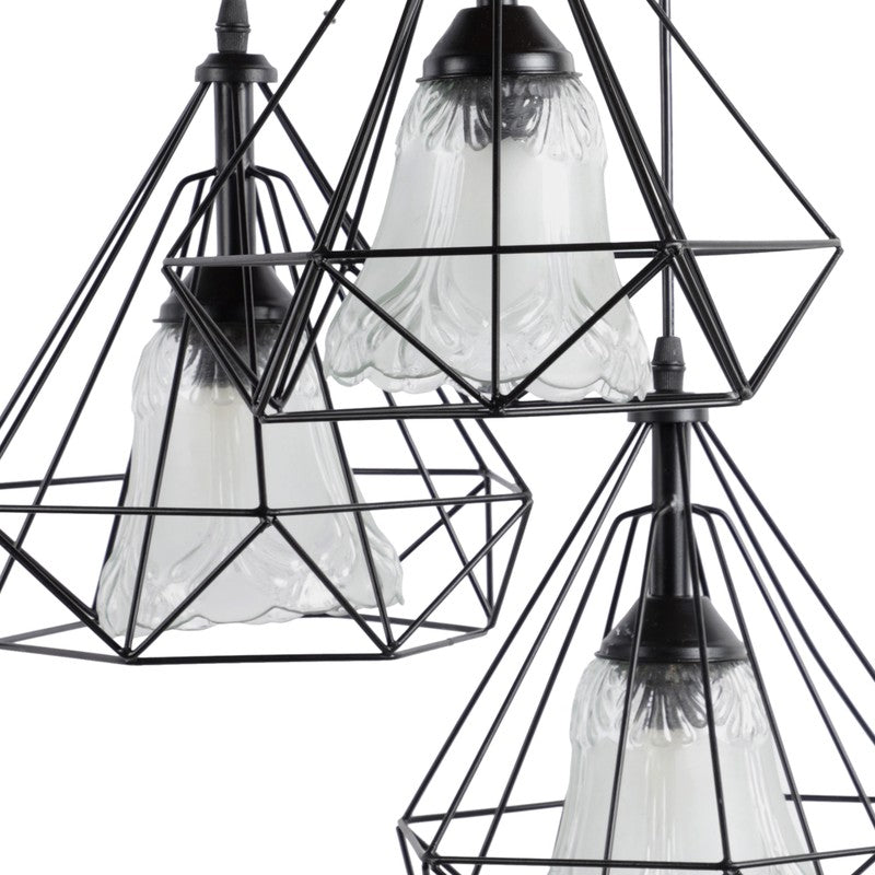 Geometric Trio Glass Ceiling Lamp media 5