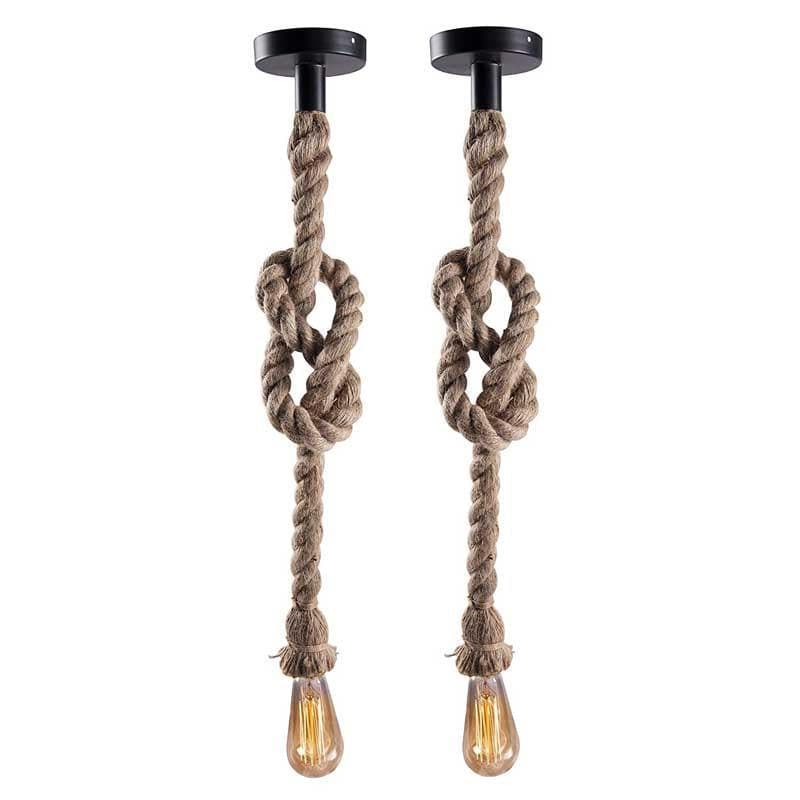 Knotty Rope Jute Ceiling Lamp - Set Of Two media 3
