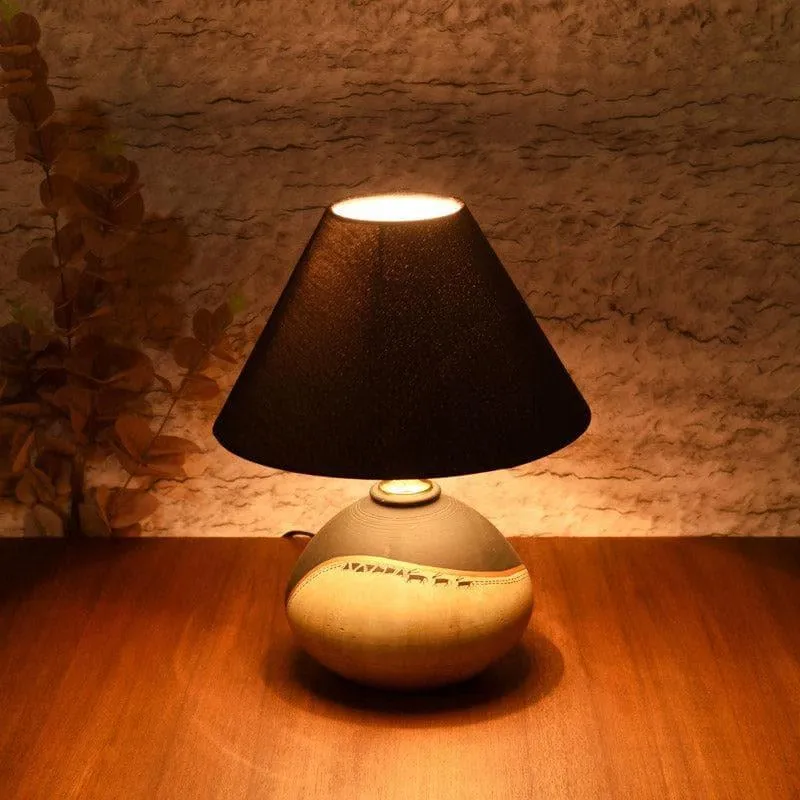 Parag Terracotta Table Lamp - Black,Beige media 1