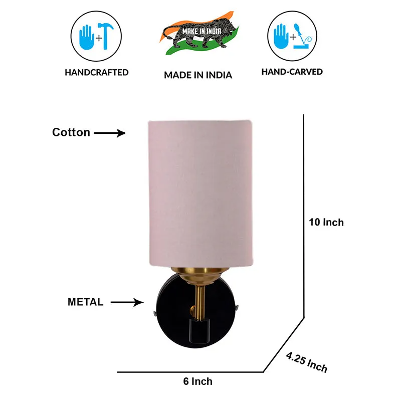 Sienna Sleek Steel & Cotton Wall Lamp - Beige media 6
