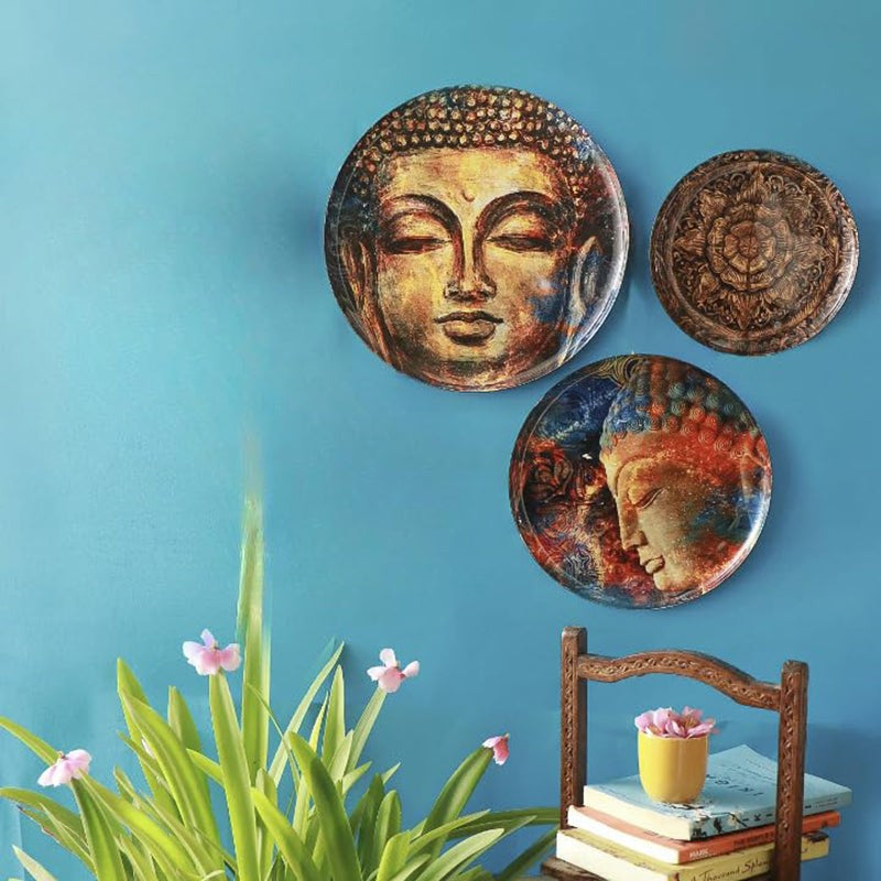 Buddha Charm Wall Plate - Set Of Three media 6