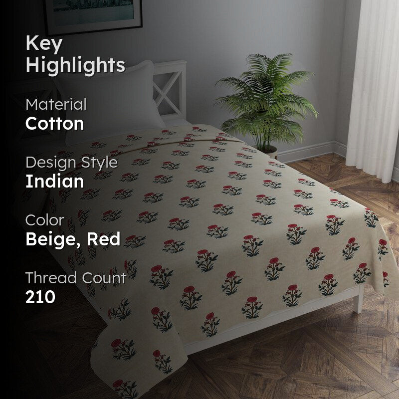Ethnic Petals
 Cotton Duvet Cover - 210 TC media 2
