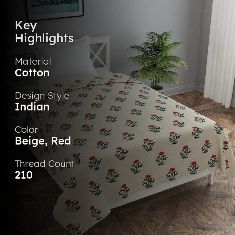 Ethnic Petals Cotton Duvet Cover - 210 TC media 2