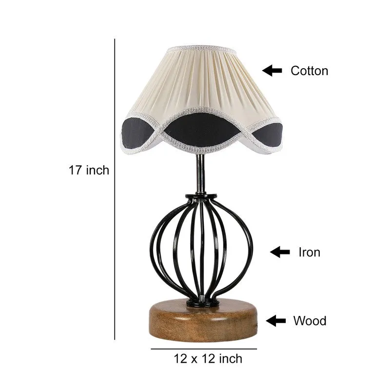 Aurilia Cotton Table Lamp With Wooden Base media 9