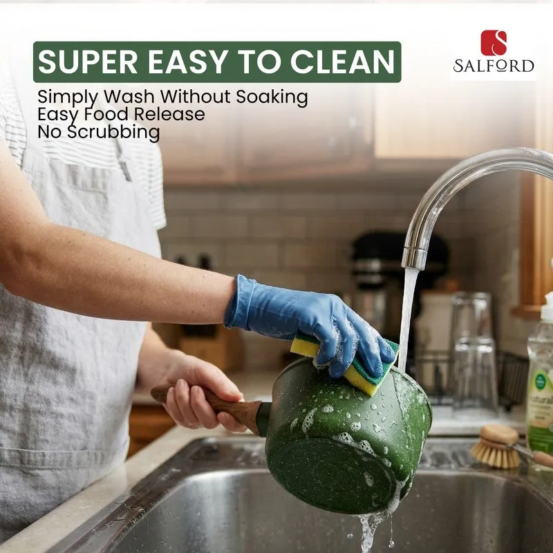 Salford Forged Non Stick Saucepan with Glass Lid (Moss Green) - 1700 mL media 8